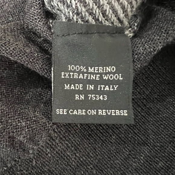 MARCO FIORY ITALY sweater 1/4 zip 100 Merino wool size  L - Picture 7 of 9